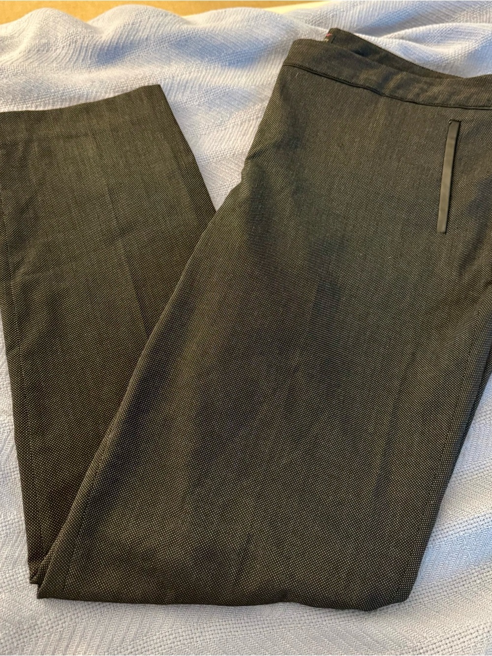Rafaella Women's Curvy Fit Black Microdot Ankle Pants Size 16 EUC
